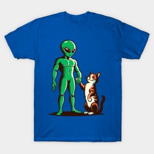 Alien and cat T-Shirt